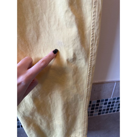 MAX MARA Weekend Yellow 100% Cotton Chino Cropped Pants SZ 8 - Picture 3 of 6